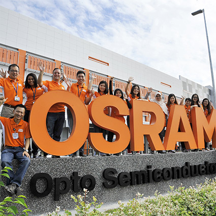OSRAM Opto Semiconductors led chip plant opening in kulim made by prio Event Management. Logo and employees