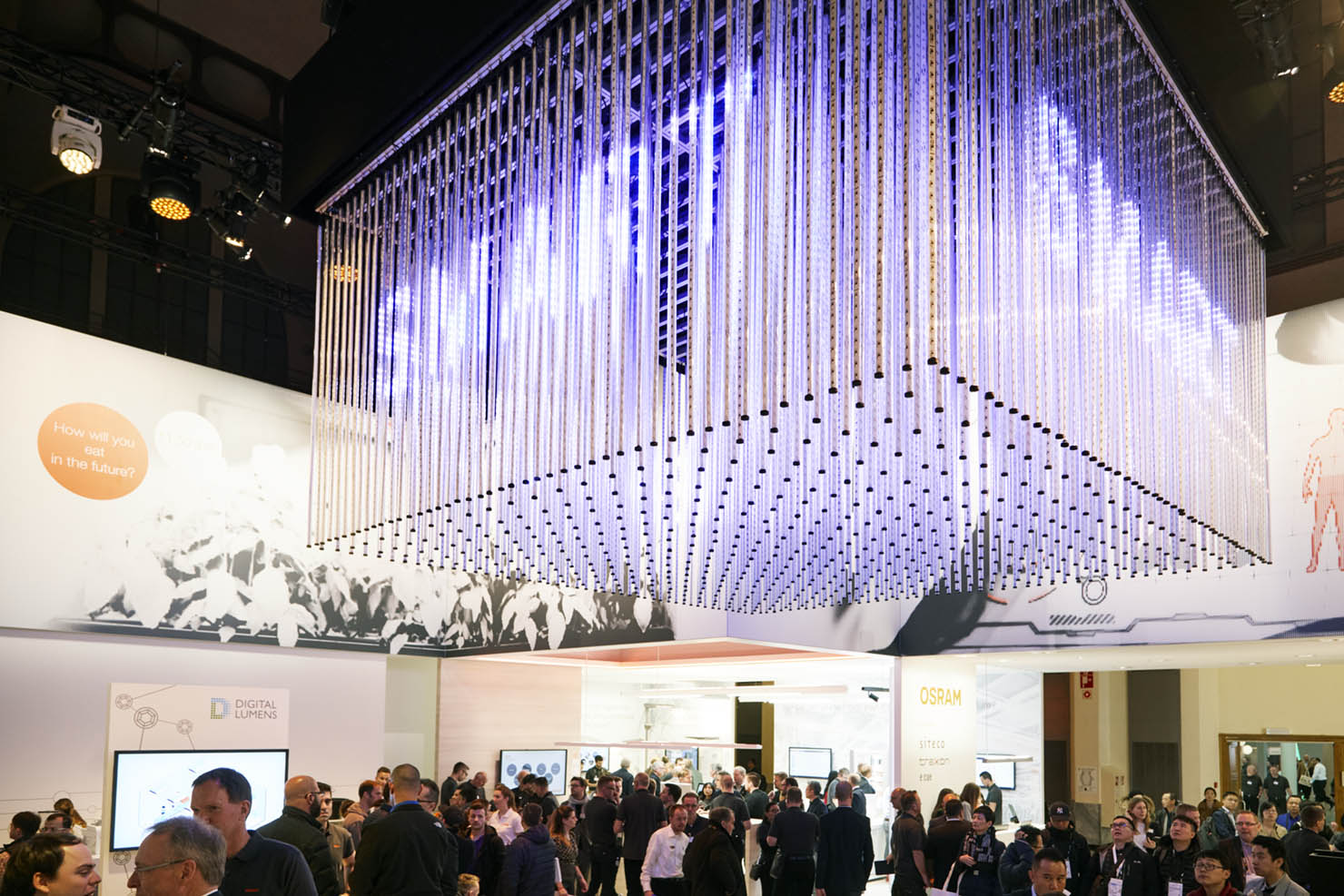 LED Light Cube with different moods and content for Osram at the Light+Building 2018. Generalcontractor was prio Event Management